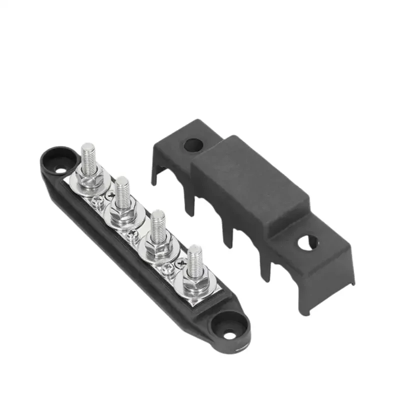 12V Power Distribution Block 250A Bus Bar with 4 x 5/16" Studs Marine Battery Busbar Terminal Block for Automotive