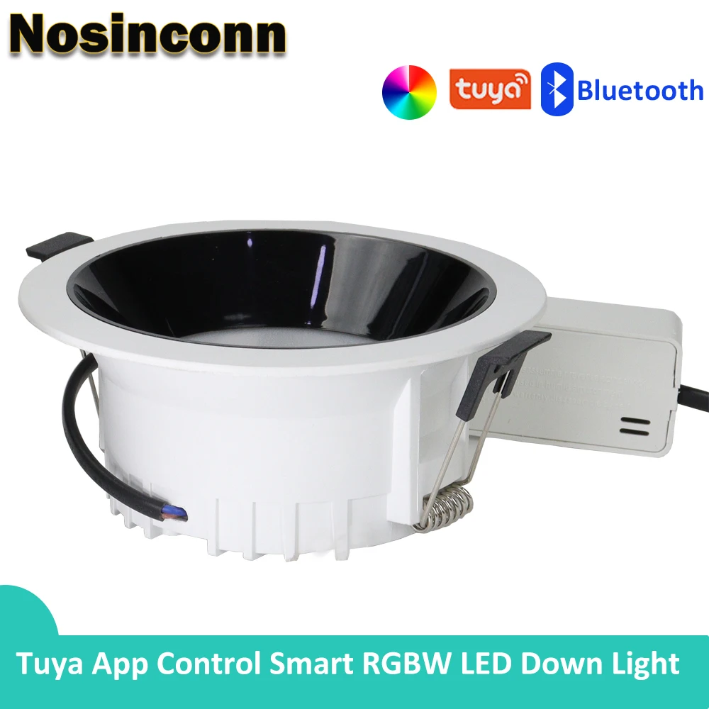 다운 라이트 천장 LED 라운드 10W 15W 최근 LED 스포트라이트 Tuya 스마트 제어 거실 조명 RGBW 색상 변경 가능