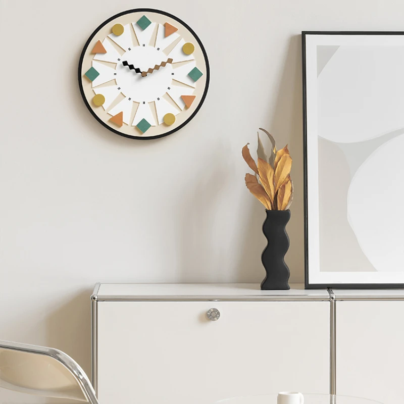 

Nordic White Wall Clock Cream Style Living Room Decoration Wall Clock Modern Design Creative Clock Wall Home Decoration