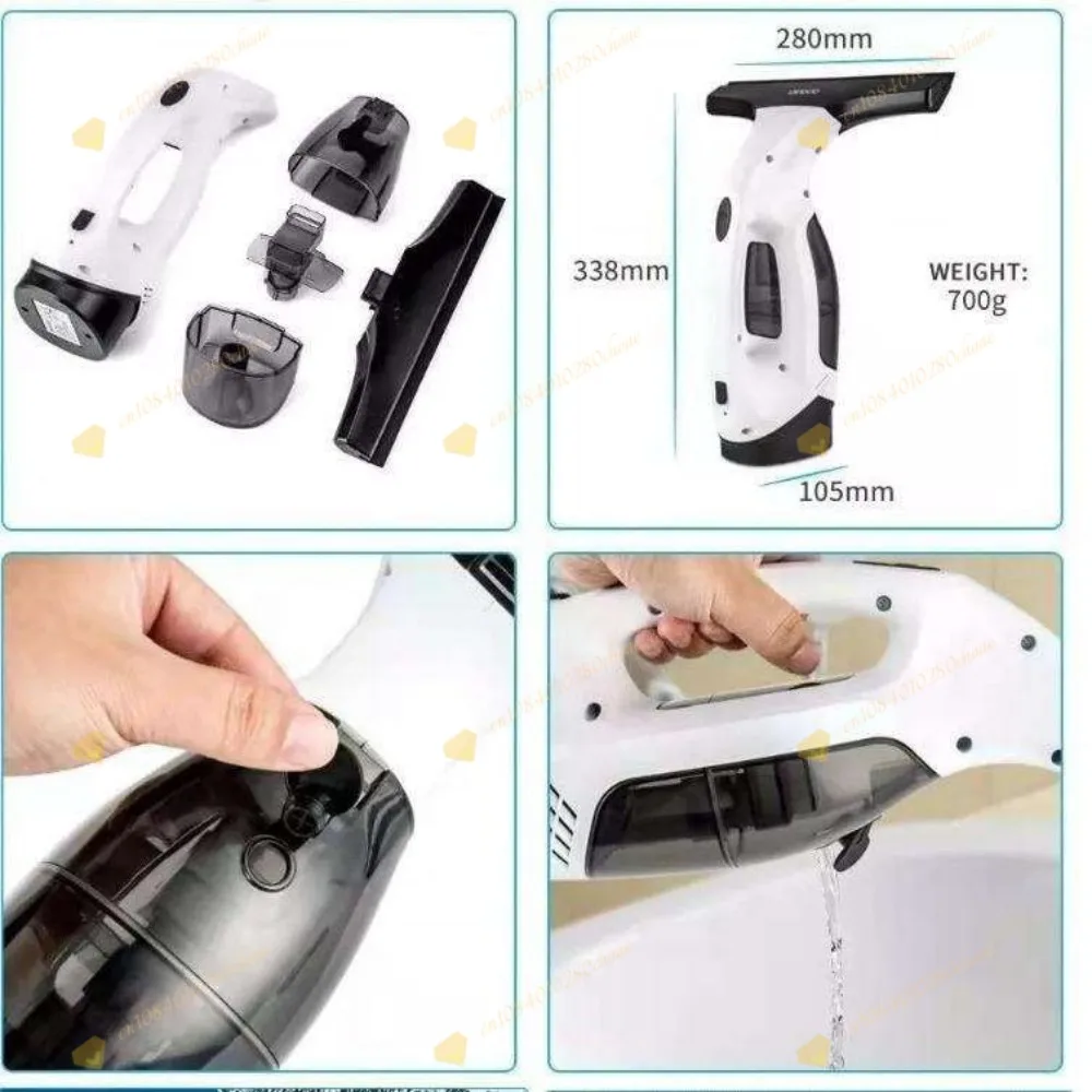 Rechargeable electric window cleaner, portable glass cleaner for household and a