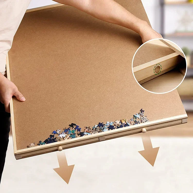 Portable Jigsaw Puzzle Board with Trays & Cover for Up to 1000