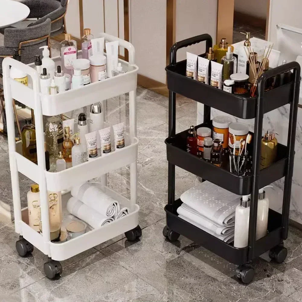 Mobile Storage Rack Trolley Kitchen Bathroom Bedroom Multi Storey Snacks Storage Rack with Wheels Organizer Home Accessories storage rack