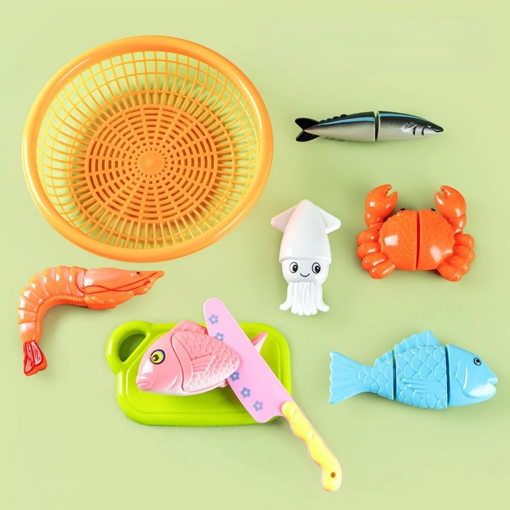 Children's Kitchen Toys Set Cut Small Fish Cut Shrimp Toy Funny Kitchen Pretend Play Simulation Educational Toys
