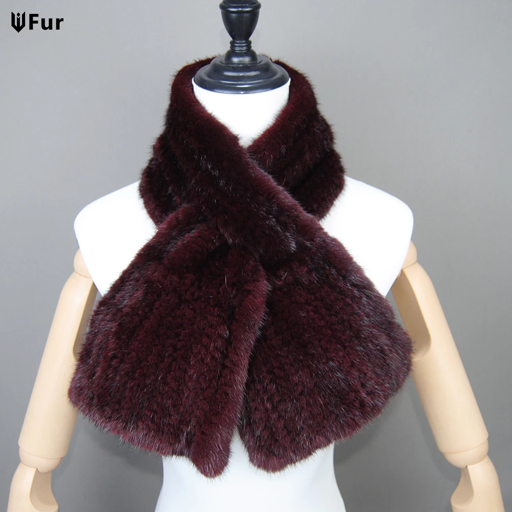 

Fashion Women Winter Real Mink Fur Scarf Lady Warm Soft Genuine Mink Fur Scarf Shawl Fashion Luxury 100% Natural Mink Fur Scarfs