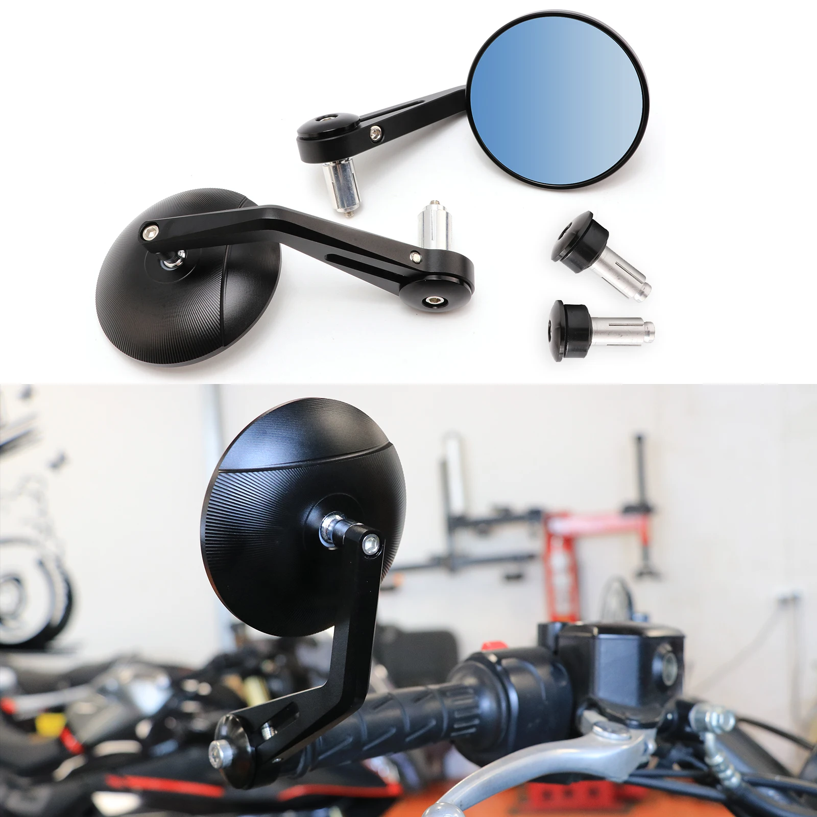 Motorcycle Mirrors - Bar End, Clamp On, Folding, Universal