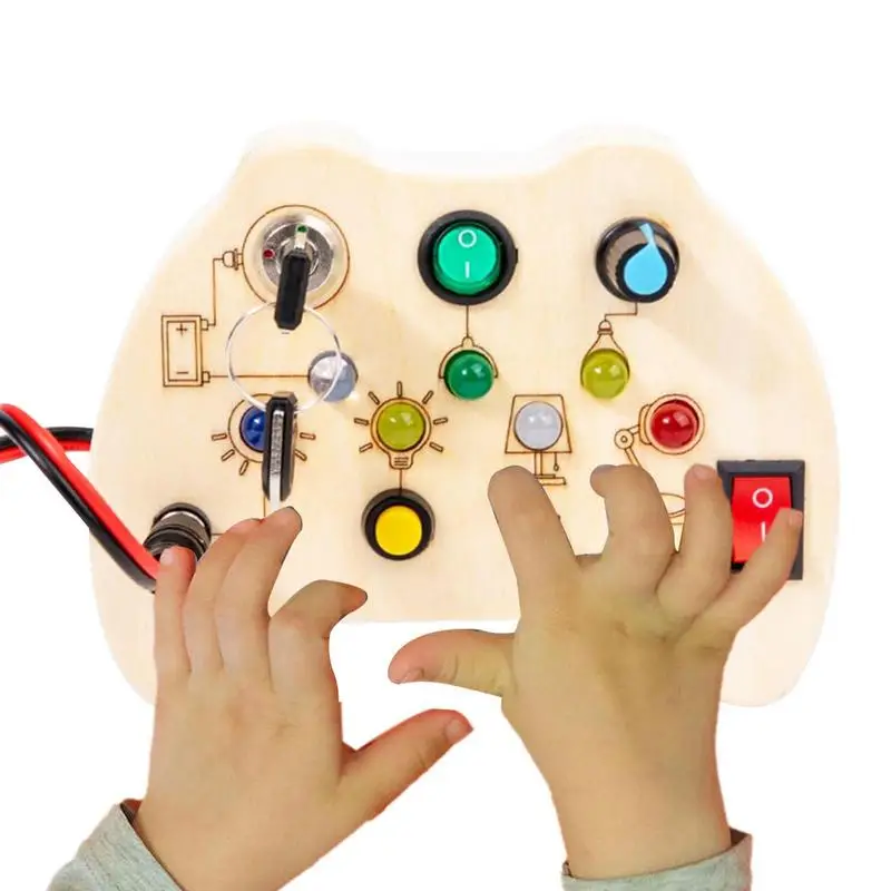 

Light Switch Toy Busy Sensory Boards Light Up Wooden Montessori Toys Safe Educational Natural Montessori Light Switch Toys For