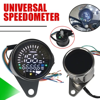 범용 오토바이 속도계 LED 디지털 표시기, 12V, 10000 RPM 주행 속도계, 오일 미터, 조정 가능한 신호, 예비 부품