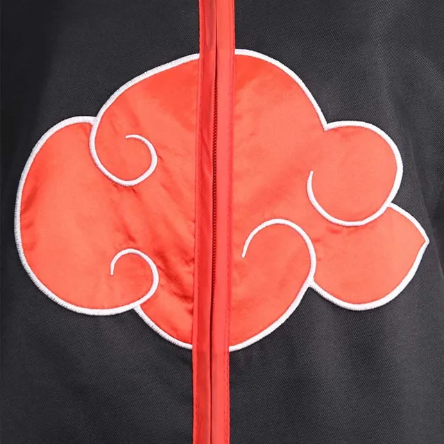 Détail du nuage sur le Costume du Cosplay Akatsuki Clan Uchiwa avec la veste fermée