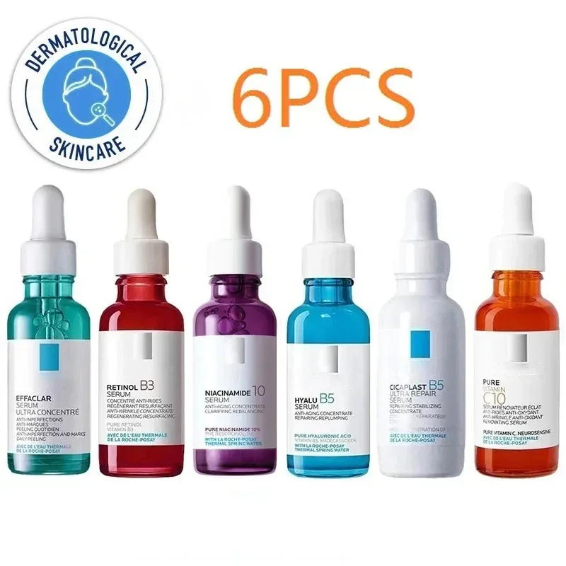 6pcs-free-france-cream-anti-wrinkle-serum-cicaplast-b5-retinol-b3-pure-vitamin-c10-hyalu-b5-effaclar-serum-niacinamide-10