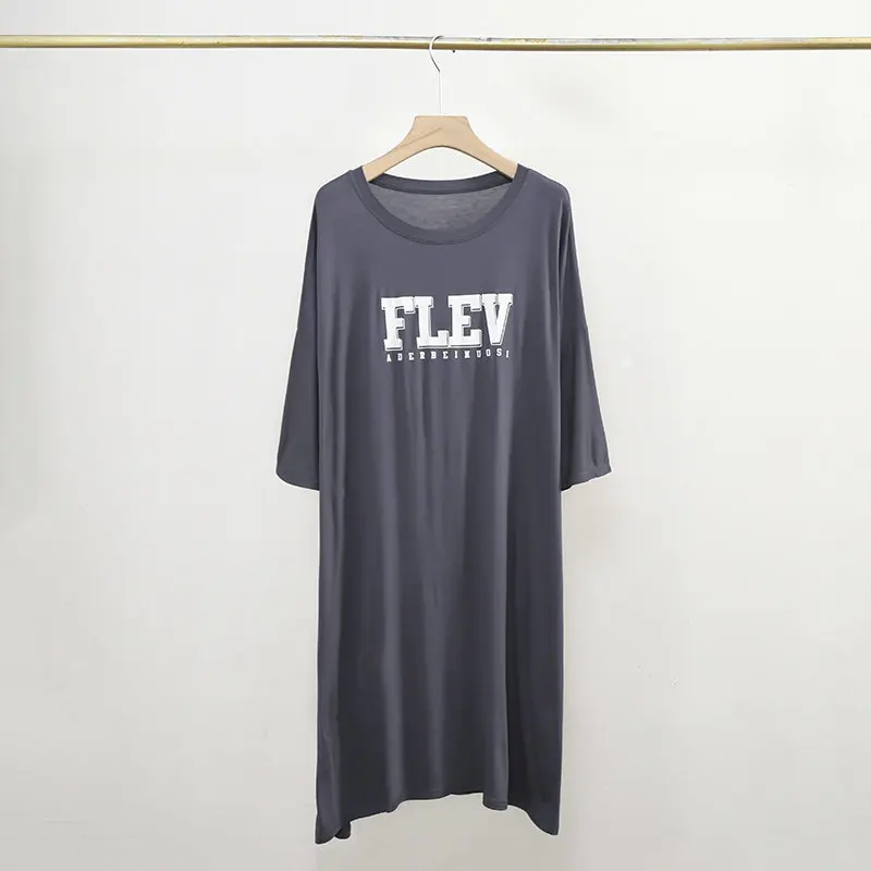 Baumwolle frauen Nachthemden Neue Brief Gedruckt Lose Frauen Kleider Kurzarm Nachtwäsche Nacht Kleid Weibliche Schlaf Shirts – Detail 4