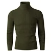 Autumn and Winter New Men's High Neck Pullover Long Sleeved Fashionable Striped Knitted Sweater Warm and Casual Slim Fit Outfit 4