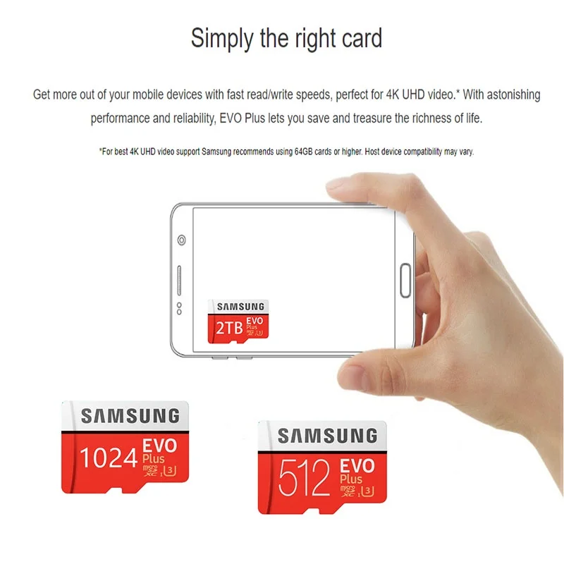 Original Samsung EVO plus 2TB Memory card 1TB 2TB sd card  521G High Speed Sd Memory Card Mobile Phone Tablet Camera Memory Card