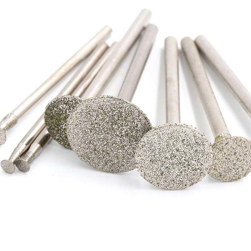 1/3/5pcs Diamond Mounting Point Grinding Head 2.35/3mm Shank Jade Carving Polishing Rotary Tool