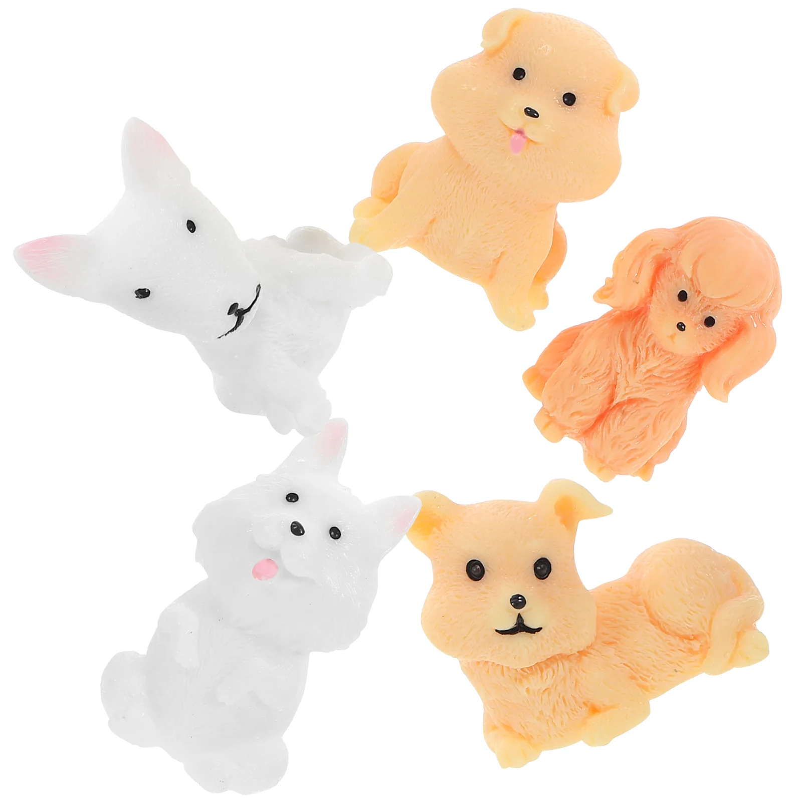 

5 Pcs Miniature Gardening Ornaments Animal Lover Gifts Puppy Figurine Resin Dog Living Room Decoration Figurines Bulk Statue