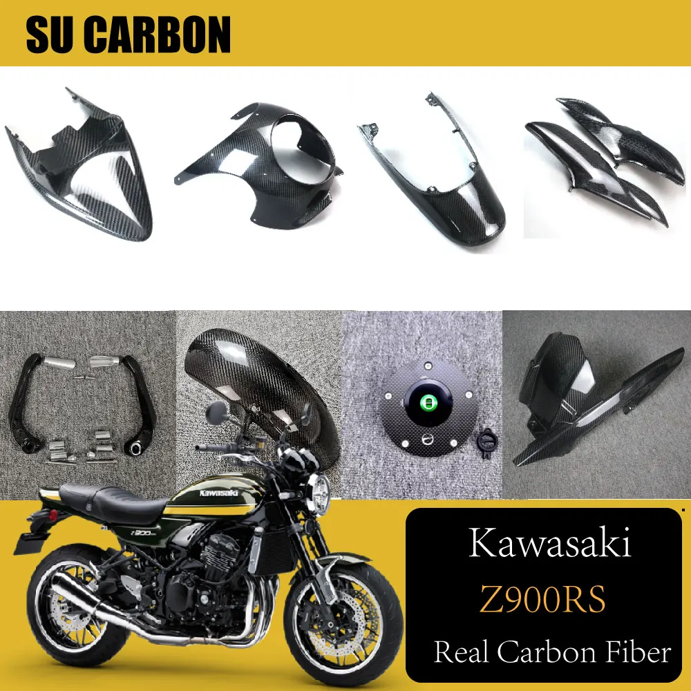 100% реальное углеродное волокно полный комплект обтекателей для Kawasaki Z900RS мотоцикла Licese plate cover переднее крыло заднее сиденье Чехол