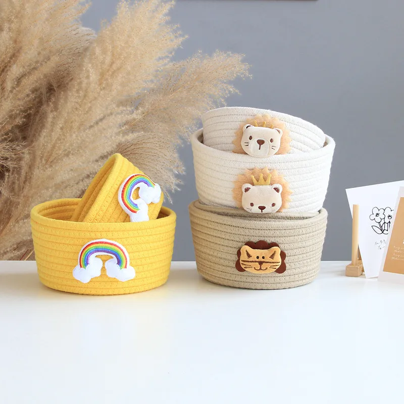 Storage Bins Foldable Rainbow Storage Basket for Nursery, Kids Toys,  Makeup, Small Items, Desktop Organization, Set of 4 (Animal) 