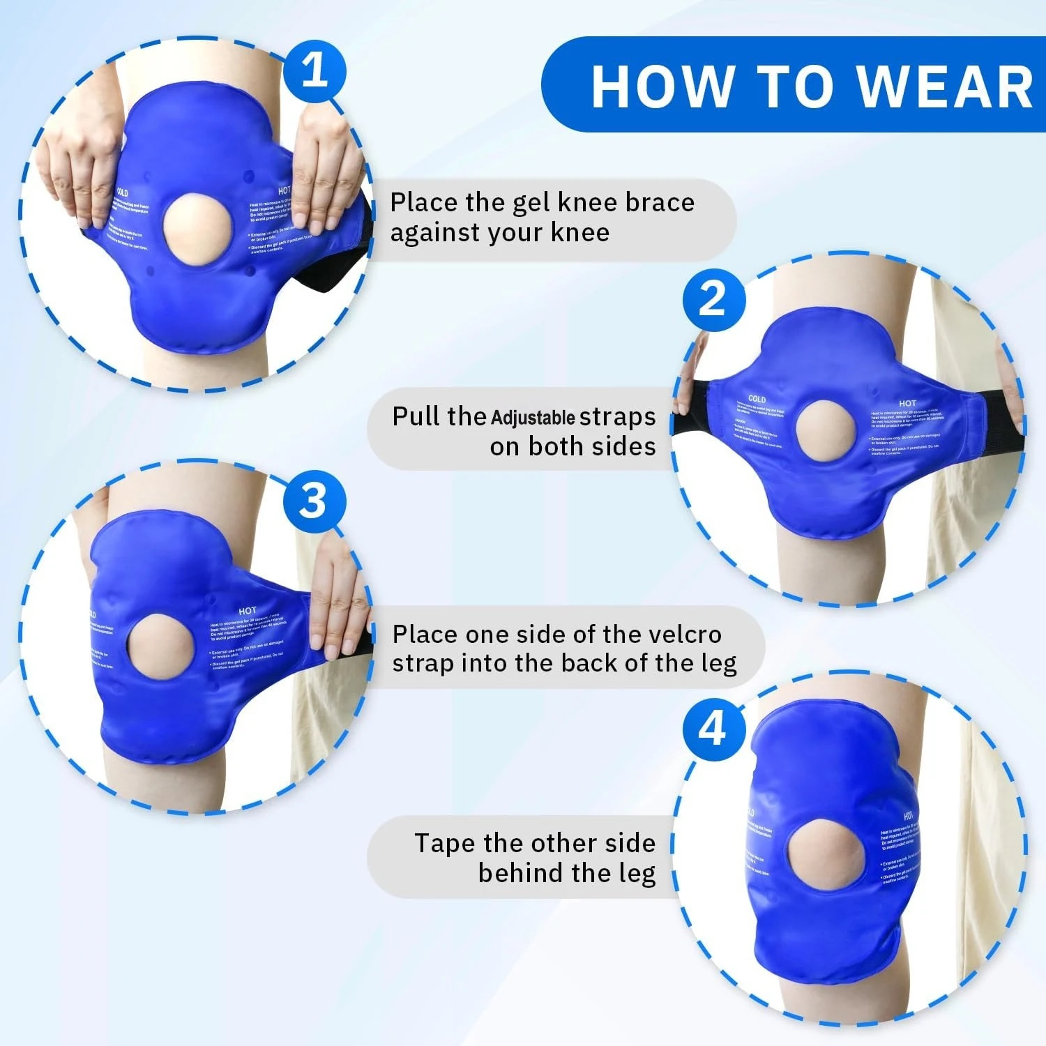 Ice Pack for Knee Pain Relief Reusable Gel Ice Wrap for Leg Swelling Replacement Surgery Cold Compress Therapy for Arthritis