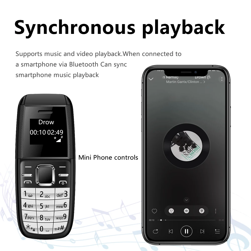 XUESEVEN BM200 Mini Mobile Phone Dual SIM Standby Magic Voice Bluetooth Dial Wireless Bluetooth Earphones Mini Button Telephones 4