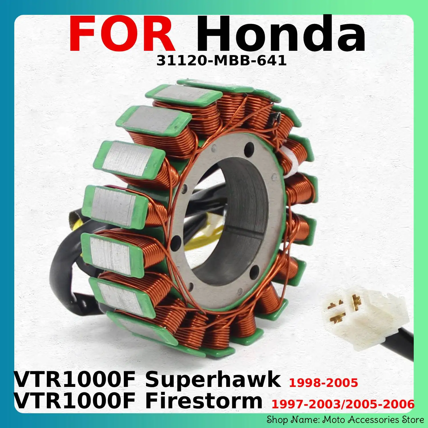 혼다 VTR1000F Firestorm/Superhawk 1997-2003/2005-2006 자전거 모터 고정자 용 오토바이 발전기 고정자 코일 31120-MBB-641