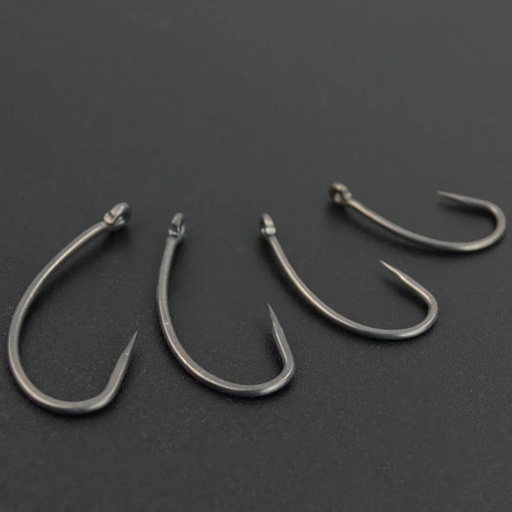

High Carbon Steel Fishhooks Barbless Hooks 50pcs Pack for Carp Fishing with Durable Curved Shank and Long Shank