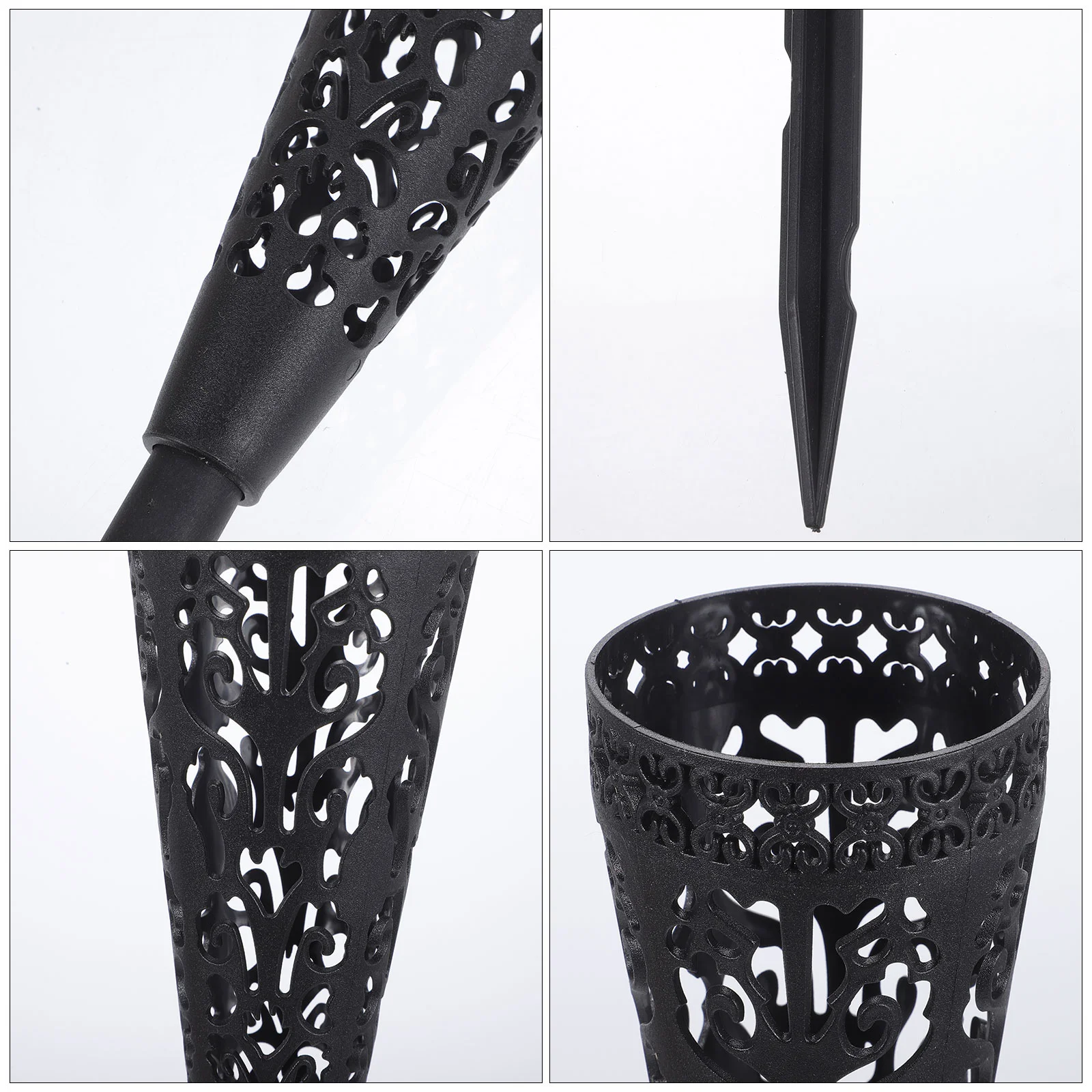 2 Pcs Flower Basket Cemetery Grave Vase Plastic Solar Light Decoration Headstones Vases for Flowers Memorial 3