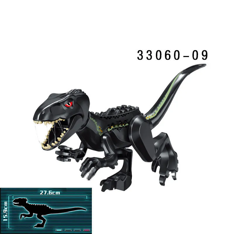 1Pc Big Jurassic Dinosaur Mini T-Rex Carnotaurus Baryonyx Stygimoloch Velociraptor Ankylosaurus Building Brick Toy For Children 3