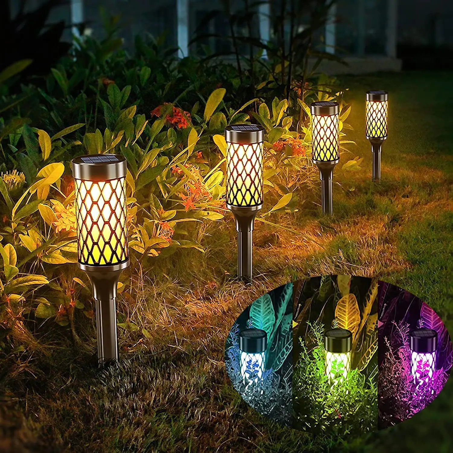 Solar Pathway Light Path Color Changing Super Bright  Powered Garden lamp Landscape Lighting for Yard Lawn Driveway Walkway unilook 8mp colorvu ip camera full color poe turret super colorvu built in microphone audio security night vision camera h 265