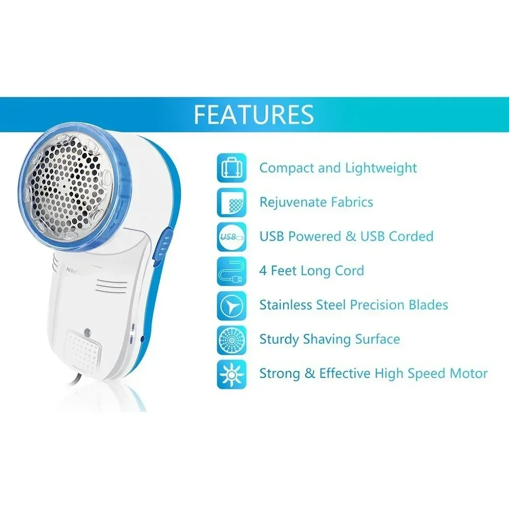 Electric Trimmer for Home Use, Quickly and Effectively Removes Pilling from Clothes, Sofas and Other Fabrics, USB Powered, 1 PC