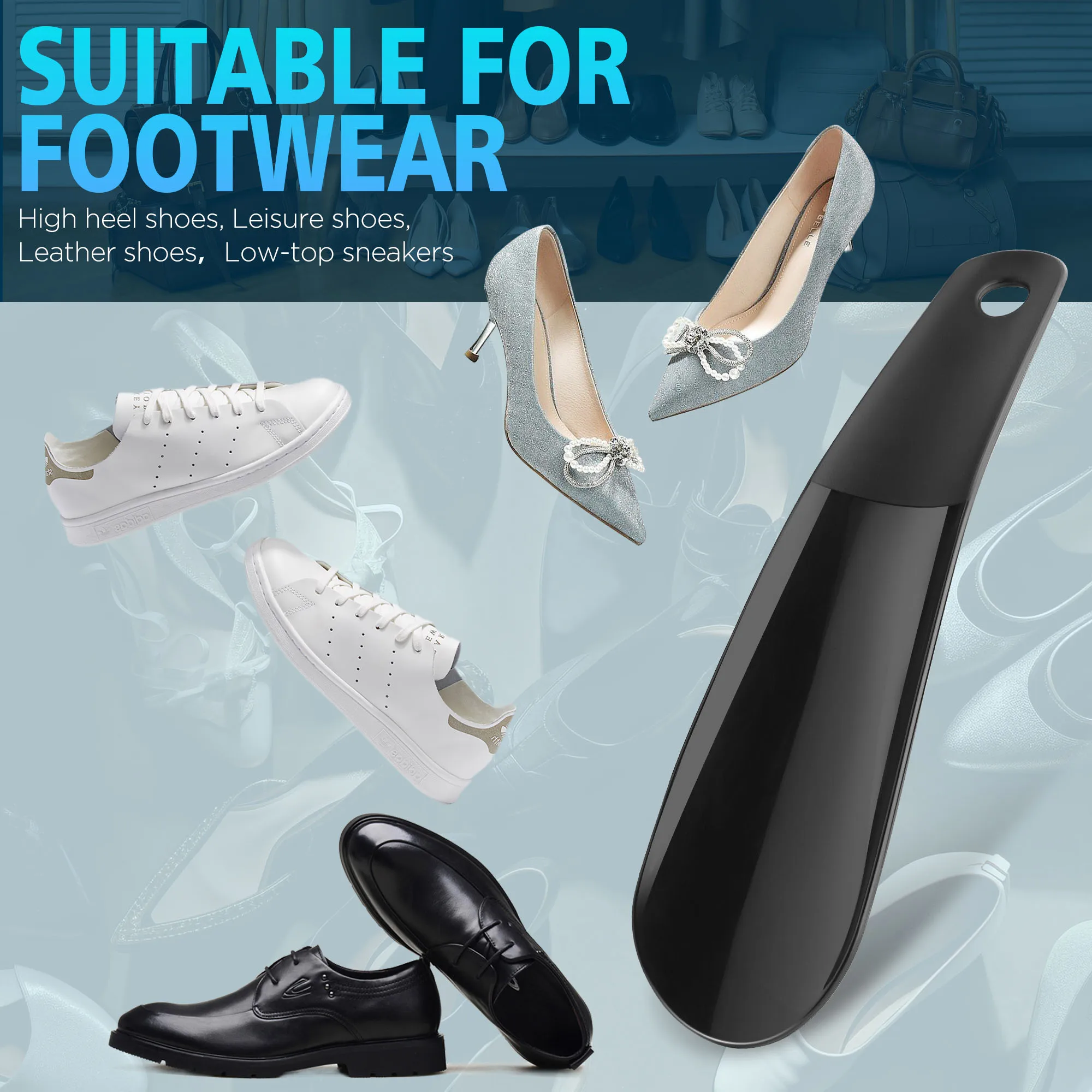 Plastic Shoe Horns Plastic Shoe Horn Shoe Horn Professional Shoe Horn Sturdy Slip Shoe Lifter Stand Plastic Spoon Shape Smooth Horns Wearing Shoes Nice Tool for Traveling