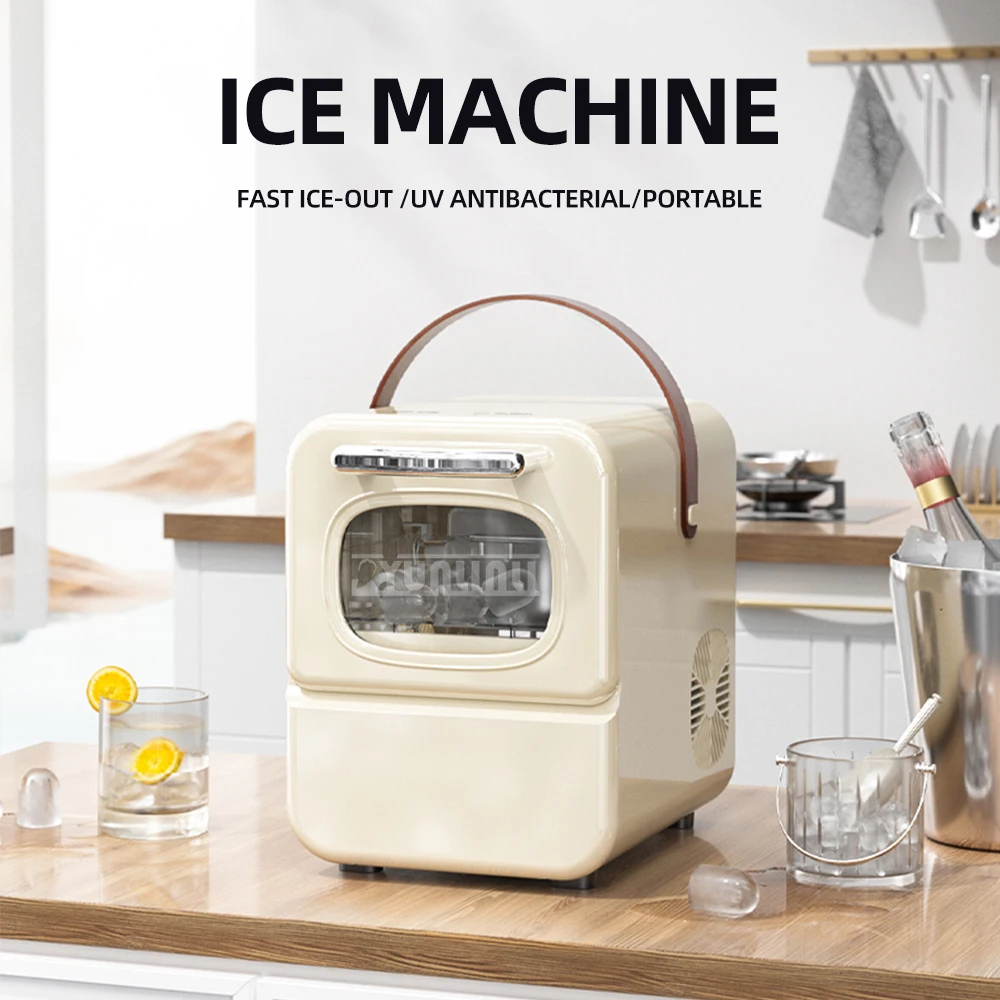Countertop Ice Maker Portable Ice Cube Machine with Carry Handle Ijsblokjesmachine Elektrisch Machine A Gla&ccedil;ons