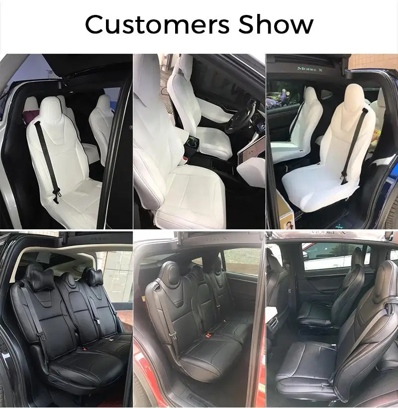 

Custom Fit Car Seat Covers Specific For Tesla Model X 360 Degree Full Covered High Quality Leather Cushion Fit 6 or 7 Seaters