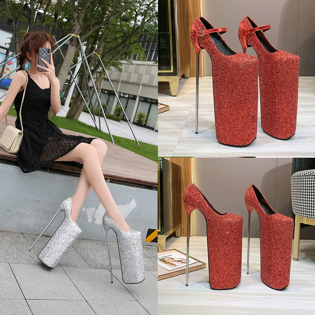 Super High 20CM Platform 30CM Heel Height Pumps Pole Dance Shoes Women Size  6-15 | eBay