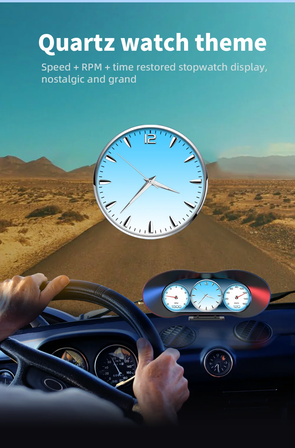 OBD GPS Dual System HUD P5 OBD2 Head Up Display Digital Speedometer Slope Meter