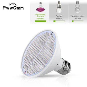 E27 LED 성장 조명, 전체 스펙트럼 온실 126, 200, 300LED 성장 조명, 실내 수경법, 식물 전구, 피토 램프