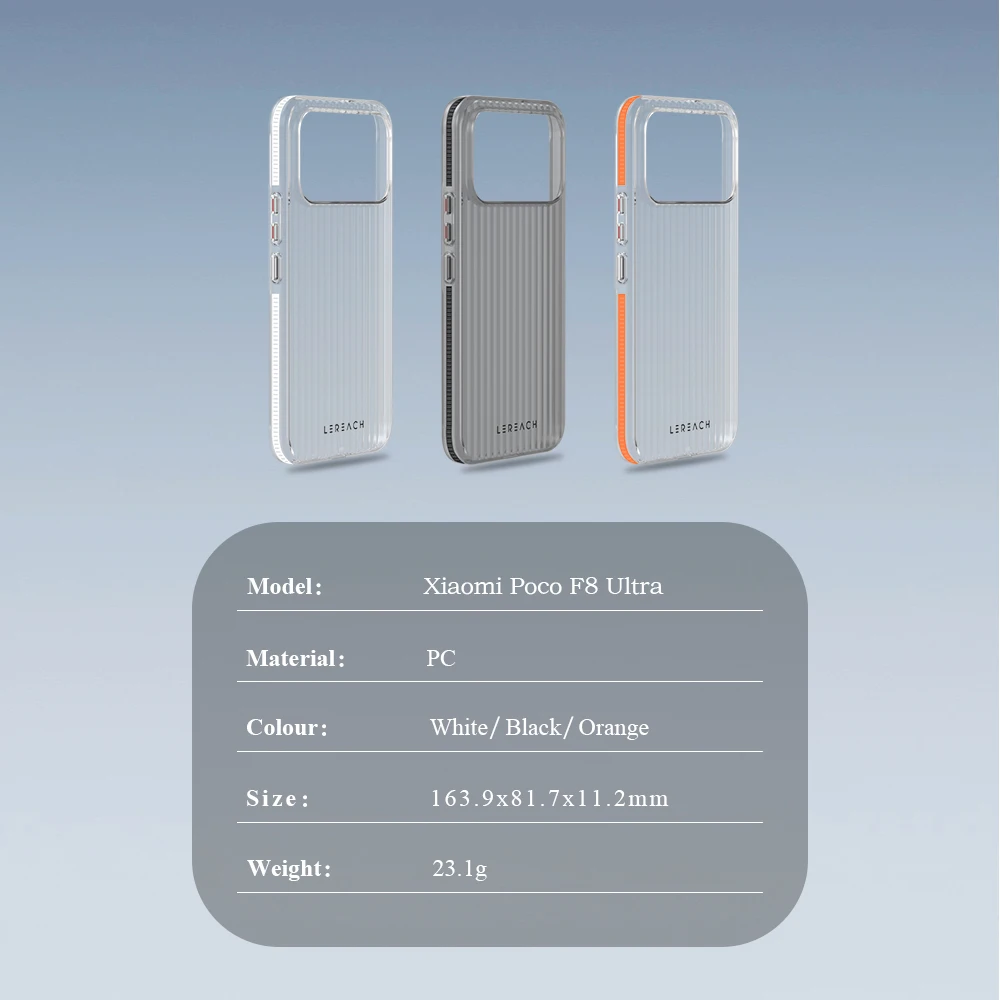 LeReach ICICLE Transparent Protective Case - Durable PC Hard Cover