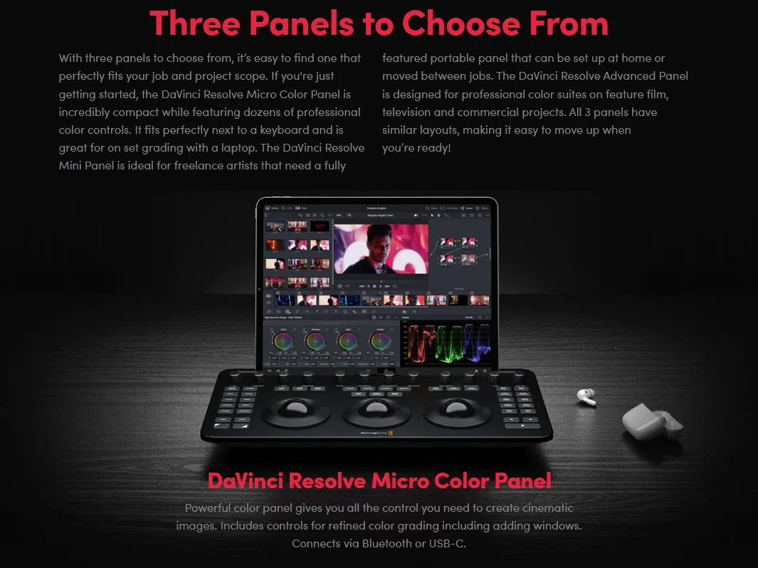 Davinci color panel. Davinci color panel