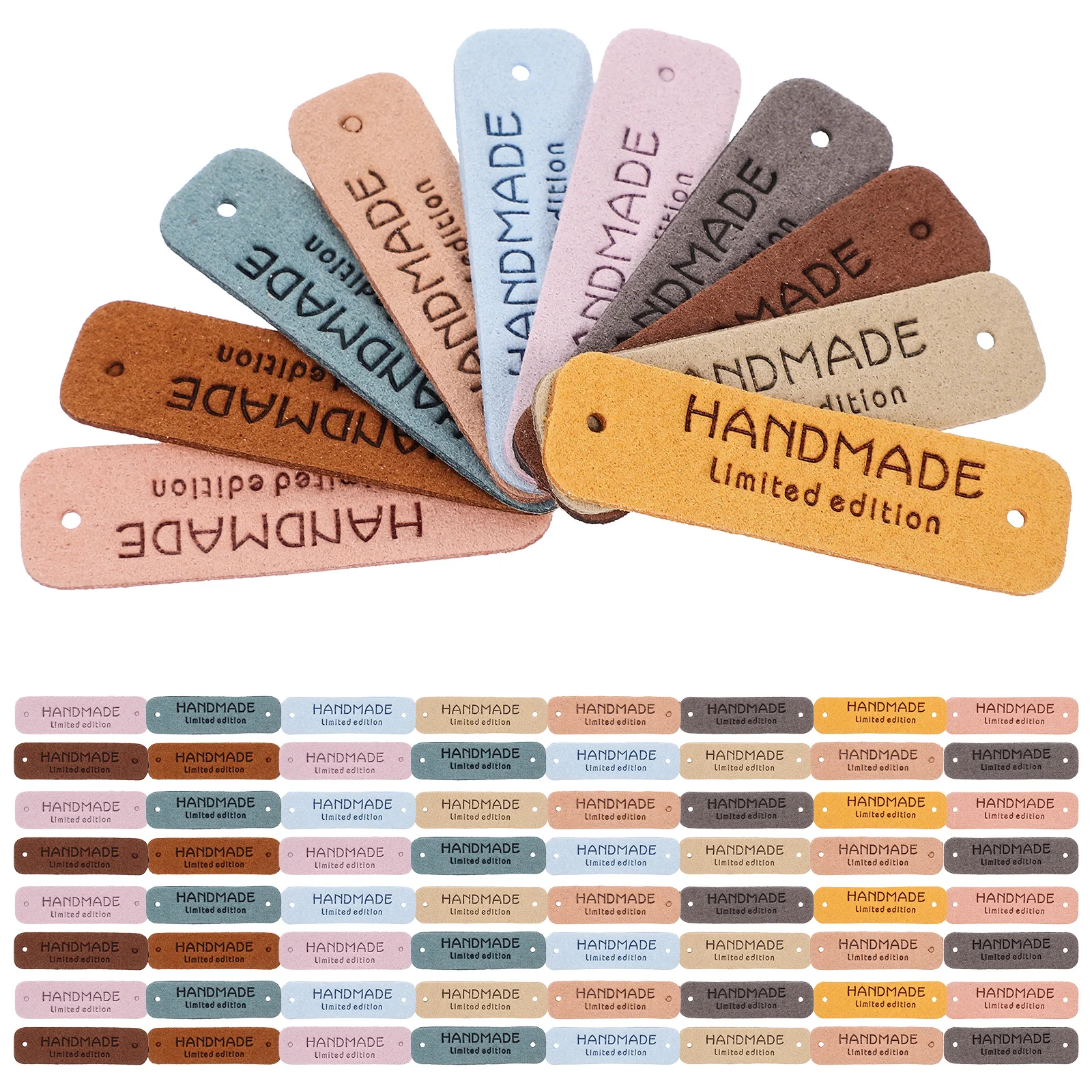 

Handmade Leather Labels Pu Leather Tags Colorful Leather Labels Love Hearts Handmade Embossed Crochet Tags Holes Crafts