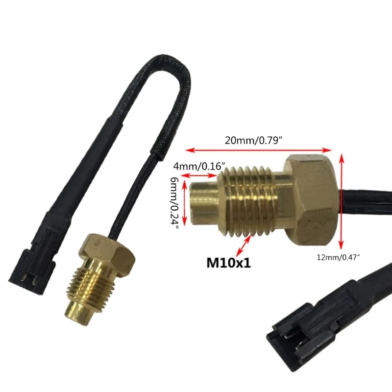 50K NTC Temp Sensor Probe M10 Thread Probe Cable Digital Temperature Transmitter for Water Heaters Boiler Parts Replacements