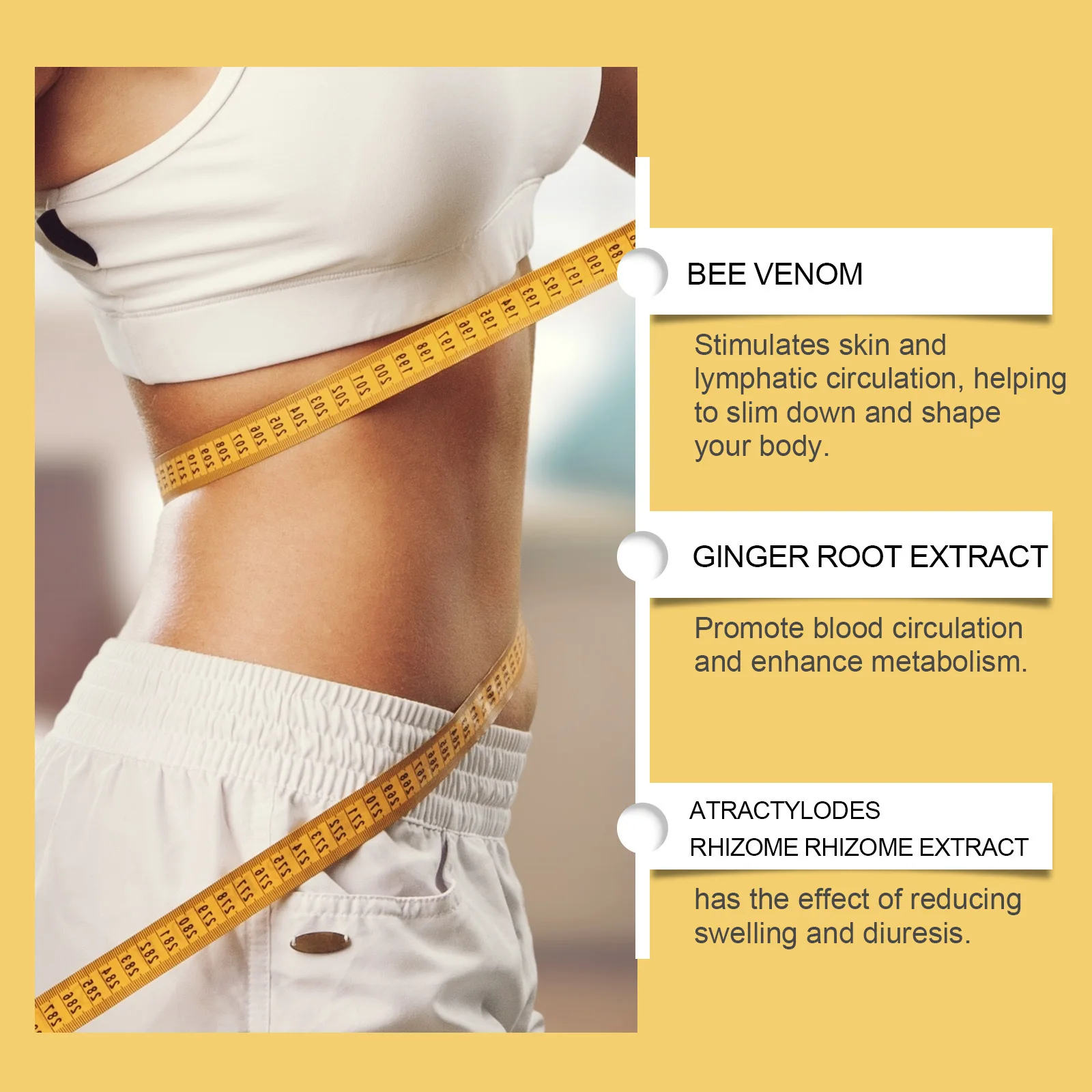 Bee Venom Lymphatic Drainage Cream Firming Body Detox Eliminate Edema Remove Cellulite Fast Fat Burning W-Eight Loss Products