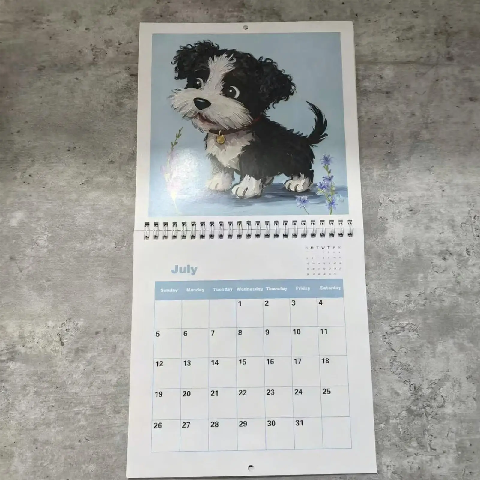 Dog Calendar Cartoon Dog Tracking Planner 12 Month Wall Calendar For Animal Lover Home School Wall Desk Daily Scheduling