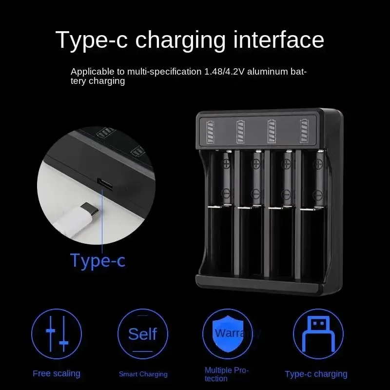 Winter New Universal Battery Charger With LED Indicator Cable 3.7VSmart Quick Rechargeable Lithium Battery For 18650 16650 14500