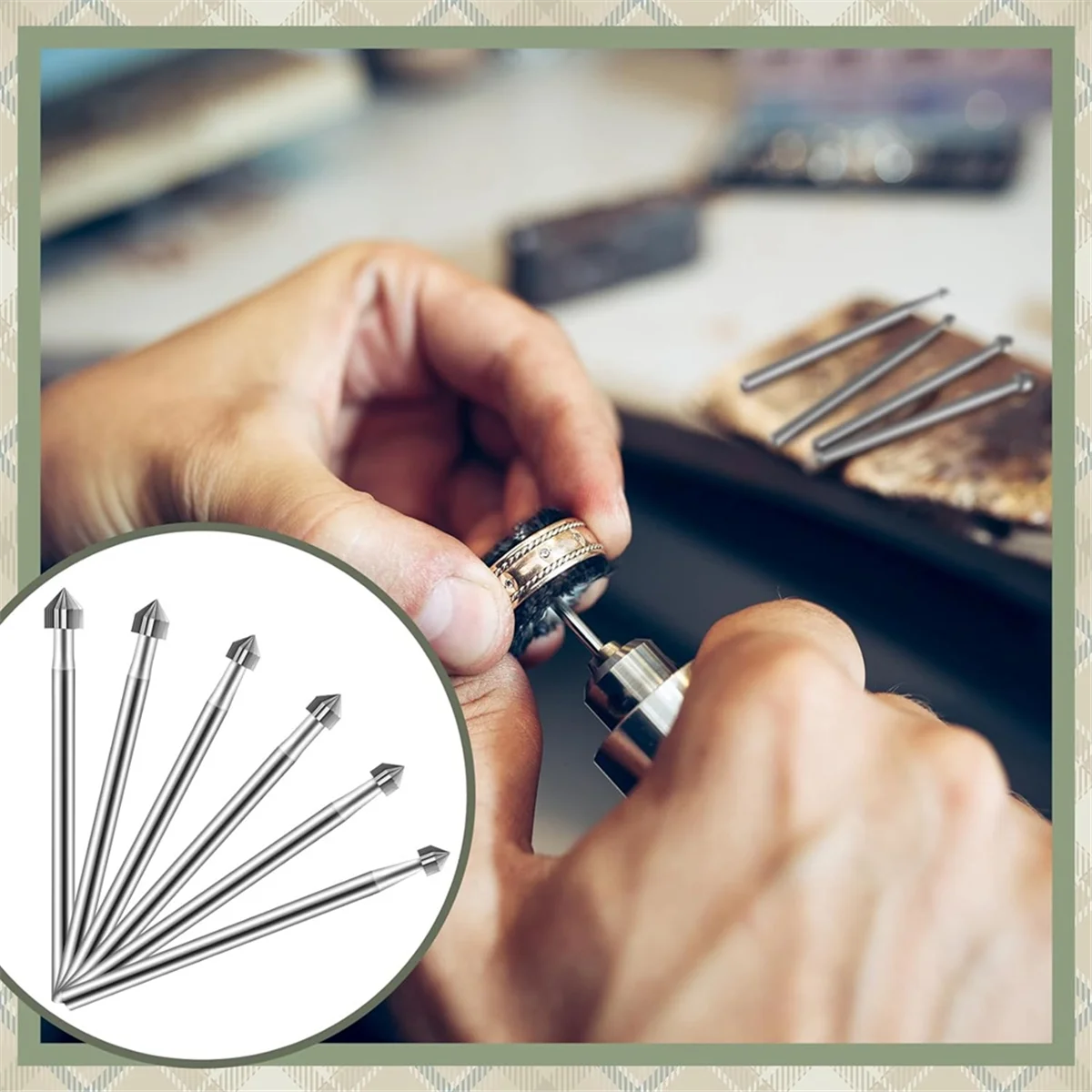 Jewelry Burr Sets 12Pc Cylinder Cone Shape Carving for Lapidary