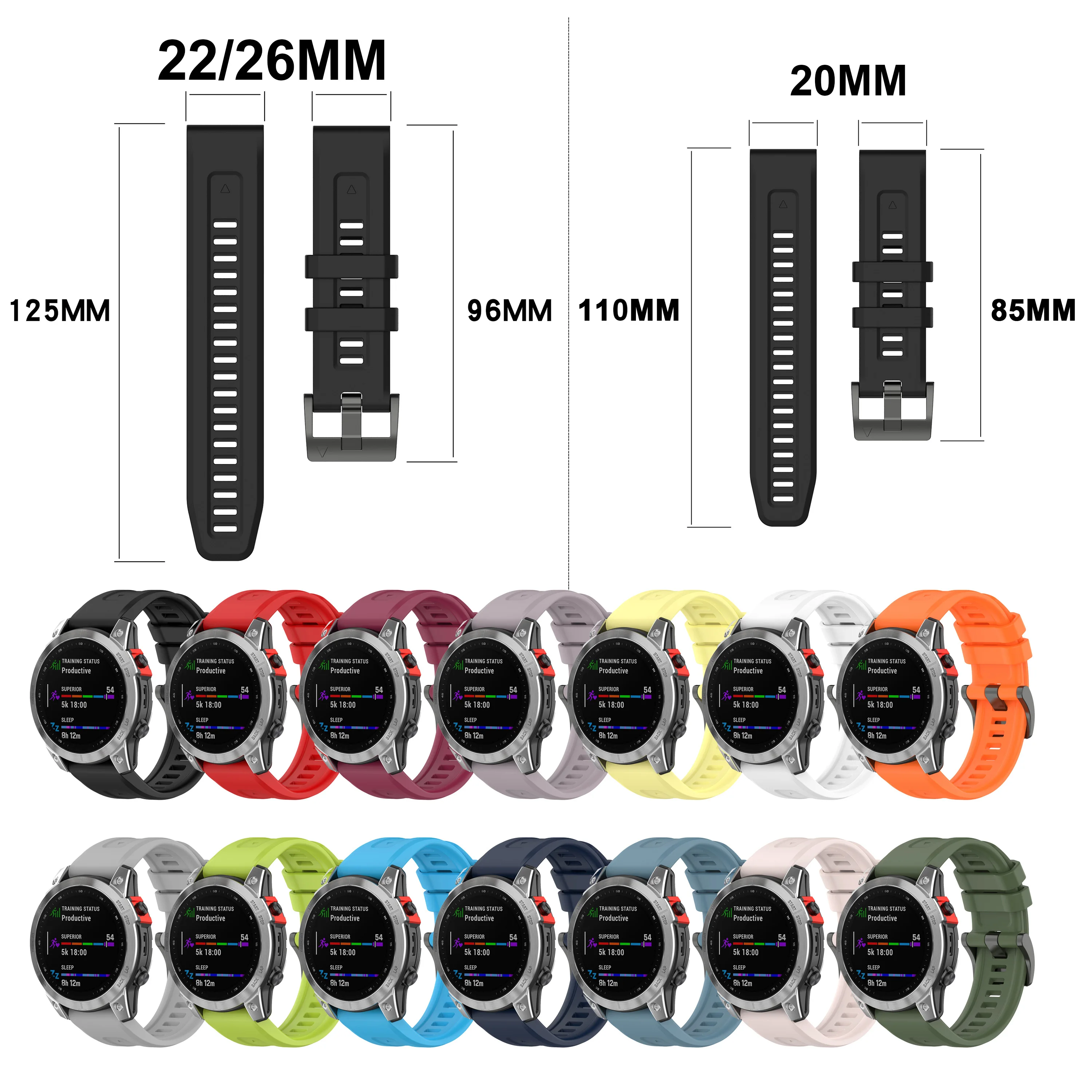 Premium Silicone Strap with QuickFit – Multiple Sizes Available