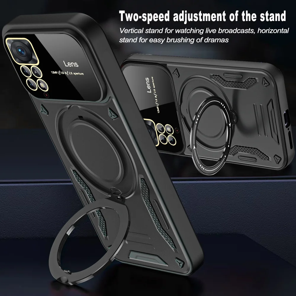 360° Rotating Magnetic Bracket Armored Phone Case Protective Cover