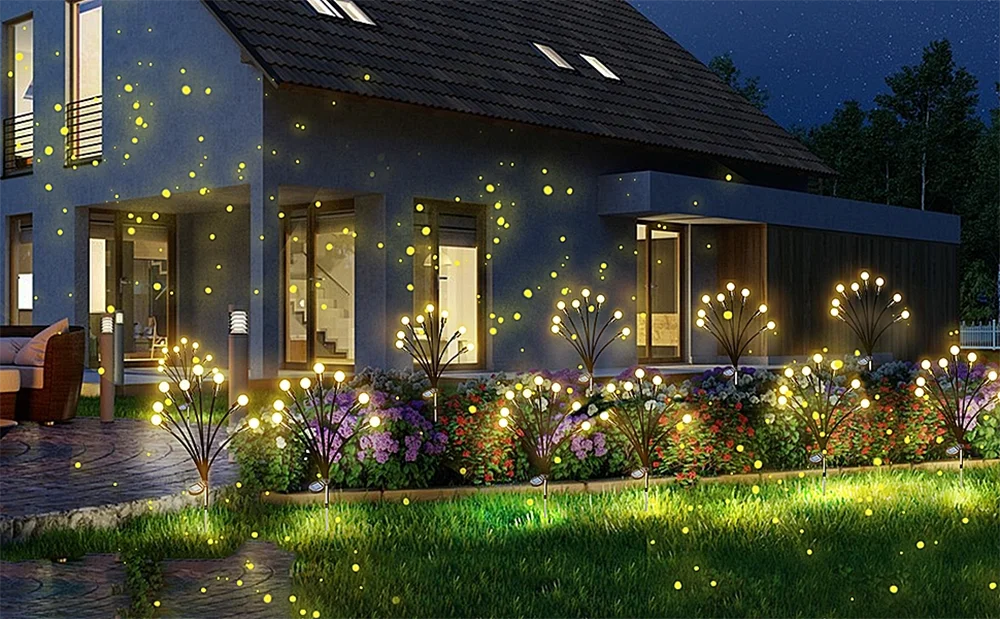 Description Picture 5 of item8 Heads LED Solar Firefly Lights Outdoor Garden Decoration Landscape Lights Waterproof Firework Starburst Yard Pathway Lawn Lamp
