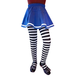 Festive Children's Stripe Pantyhose for Halloween and Christmas (Black and white stri)