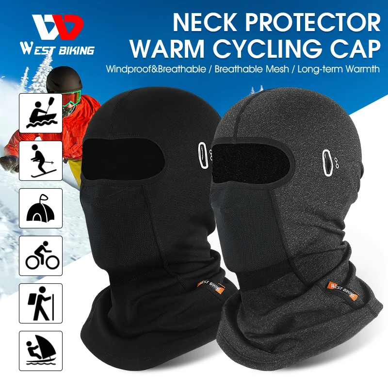 

WEST BIKING Winter Warm Headwear Cycling Cap Climbing Scarf Running Balaclava Velvet Bike Face Cover Motorcycle Fishing Ski Hat