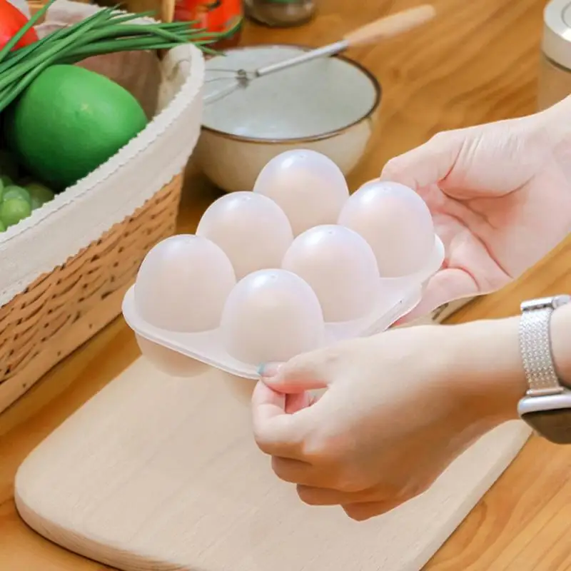 6 Egg Storage Box Egg Tray With Lid Kitchen Refrigerator Egg Drop Rack Egg Storage Boxes Fridge Egg Kitchen Storage Organization 4
