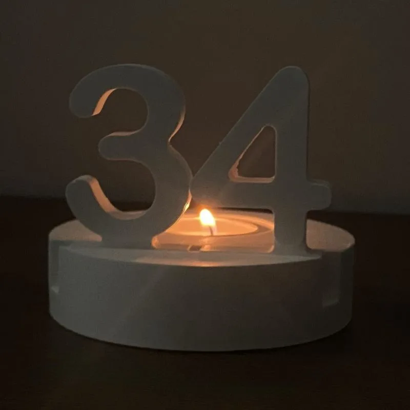 Geometric Number Canlde Holder Silicone Mold DIY Candlestick Crafts Making Plaster Resin Casting Molds Home Festival Ornament