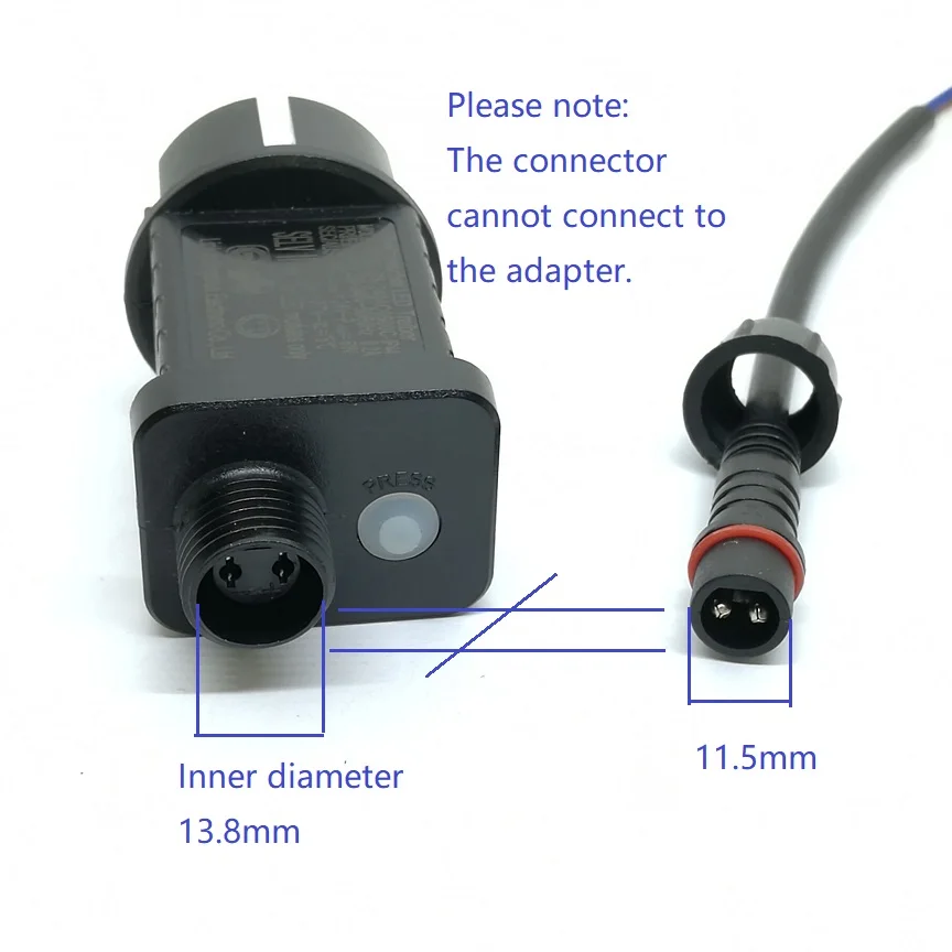 Waterproof Black Connector Cable Set (40cm)